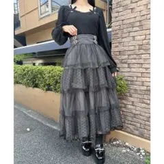 ROJITA♡ロジータ♡ ハートチュールティアードロングスカートのサムネイル