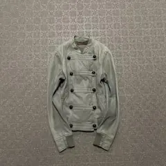 darkwear white leather Napoleon jacket退廃