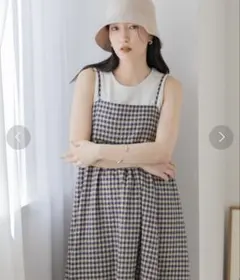 LOWRYS FARM チェック柄キャミワンピース