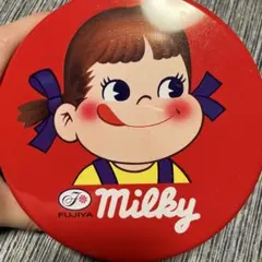 不二家 Milky ペコちゃん 丸缶 空き缶