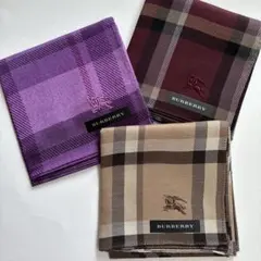 BURBERRY チェック柄ハンカチ 3枚セット