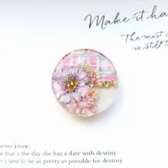 no.1891 レジン ヘアゴム ブローチ ポニーフック - メルカリ