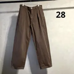 ユニクロ U デニムタックパンツ ブラウン 27 股下74.5補正済