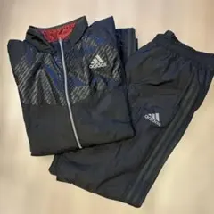 adidas ジャージ上下セット シャカシャカ　黒　2XO(3L相当)