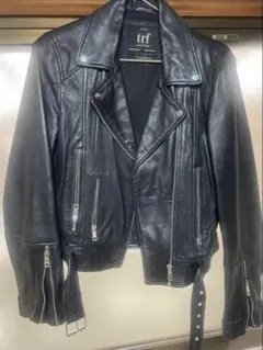 ZARA trf collection ブラックレザーライダースジャケット　羊革