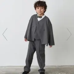 rizière グレー ノーカラー ジャケット リジュール セットアップ