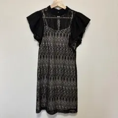 【Lily Brown】レース ノースリーブ ワンピース ブラック