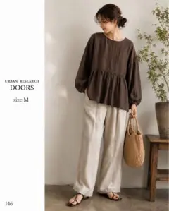 URBAN RESEARCH DOORS 綿100% ブラウンブラウス Mのサムネイル