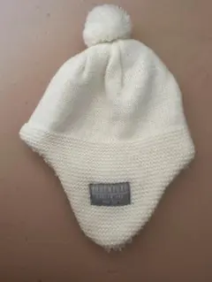 キッズ　ニット帽　白　50-52センチ