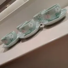 ‼️超特価最終お値下花柄の湯呑みと小皿 5個セット