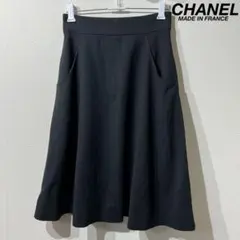 希少 CHANEL シャネル 上質 デザインスカート ブラック 42のサムネイル