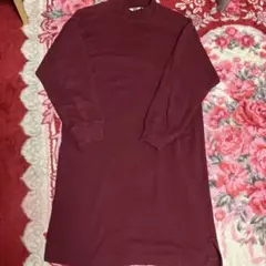 UNIQLO U バーガンディ 長袖ロングワンピース M