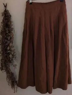 SHOO-LA-RUEブラウン プリーツ ガウチョパンツ