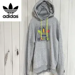希少　アディダス　オリジナルス　パーカー　トレフォイル　メンズL　グレー