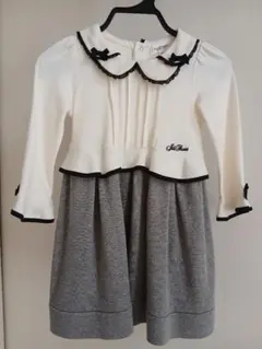 ジルスチュアート　ホワイト・グレー 襟付きワンピース　100サイズ