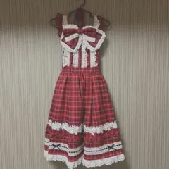 axes femme kawaii タータンチェックJSK 赤 ジャンスカ - メルカリ