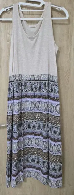 【送料無料】Noble Coton ノースリーブ　ワンピース　M