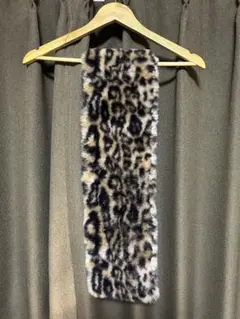 ヒョウ柄ファーマフラー