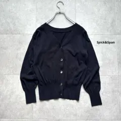 Spick&Span スピックアンドスパン｜コットンカーディガン ネイビー 綿