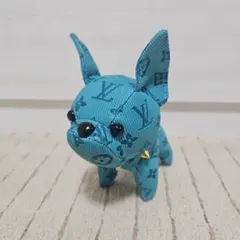 フレンチブルドッグ キーホルダー ターコイズ色