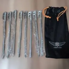 ステンレスペグ　テントペグ　鍛造ペグ 30cm 8本セット 収納袋付のサムネイル