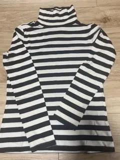 UNIQLO ボーダー タートルネック 長袖カットソー L