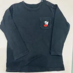 ユニク100cm ブラック長袖Tシャツ ポケット付き