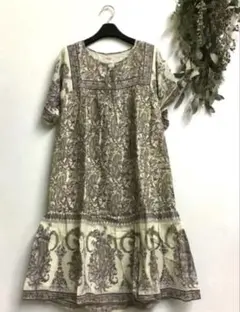 dosa シルク100% ノースリーブ ワンピース 花柄 サイズ1 インド製