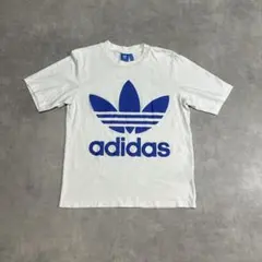adidas アディダス トレフォイルロゴTシャツ 白青 メンズMのサムネイル