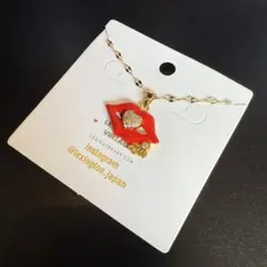 新品未使用品 赤い唇のペンダントネックレス