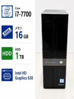 【初期化済】i7-7700 メモリ16GB HDD1TB Win10 動作品のサムネイル