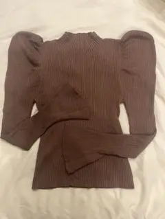 Herlipto Volume sleeve Rib Knit Top 黒 S Her lip to ニット セーター Volume Sleeve Rib Knit Top レディース