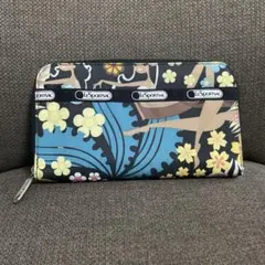 LeSportsac レスポートサック 長財布レオパード柄 ブルー - メルカリ