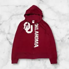 レッドパーカー XL カレッジロゴ OU スウェット アメカジ ユニセックス