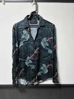 ZARA 総柄シャツ グリーン