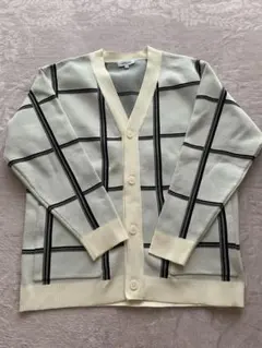 GLOBALWORK チェック柄ニットカーディガン