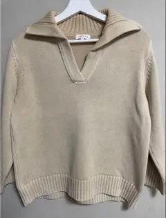 ★美品　DEMYLEE デミリー　コットン　スキッパー ニット　プルオーバー