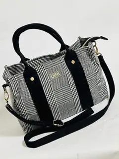 【美品】Lee グレン チェック 2way ショルダー ハンドバッグ