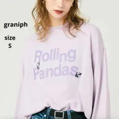 グラニフ ローリングパンダズ 刺繍 スウェット トレーナー ラベンダー