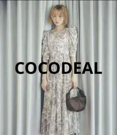 COCODEAL ココディールフラワープリントVネックワンピース ネイビー