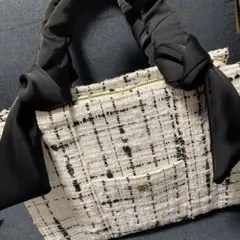 NICE CLAUP ギャザーハンドルスクエアトートバッグ