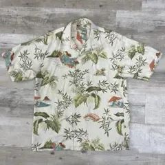 Tommy Bahama シルク アロハシャツ S アイボリー 和柄 着物 和傘のサムネイル