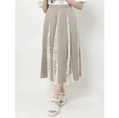 merry jenny 新品 レースコンビフレアスカート ベージュのサムネイル