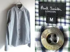 Paul Smith LONDON コットンリネン チェックシャツ M