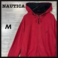NAUTICA ノーティカ フルジップ パーカー スウェット レッド セイルロゴ