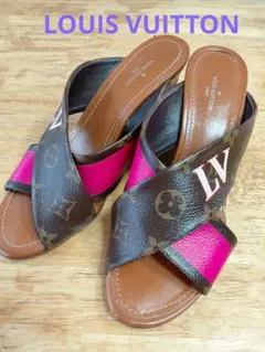 Louis Vuitton パープルサンダル　モノグラム　美品 ルイ・ヴィトン(LOUIS VUITTON)ルイ・ヴィトン LVパセオライン