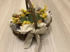 ドライフラワー バスケット型リングピロー
