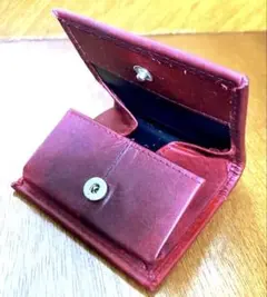 【新品・未使用品】　本革（牛革） 小銭入れ コインケース レッド／ワインレッドのサムネイル