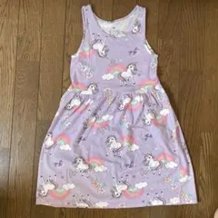 H&M キッズ ノースリーブワンピース ユニコーン柄 130cm