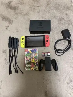 Nintendo Switch 赤/黄 Joy-Con+周辺機器+カセット3個